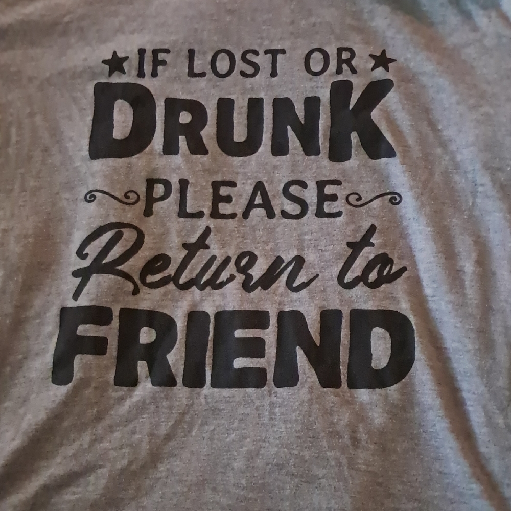 Gray Graphic Tee with Black Text - Picture 1 of 2